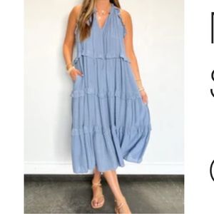 Mockingbird Midi Dress | Steel Blue - L Shop Talulah